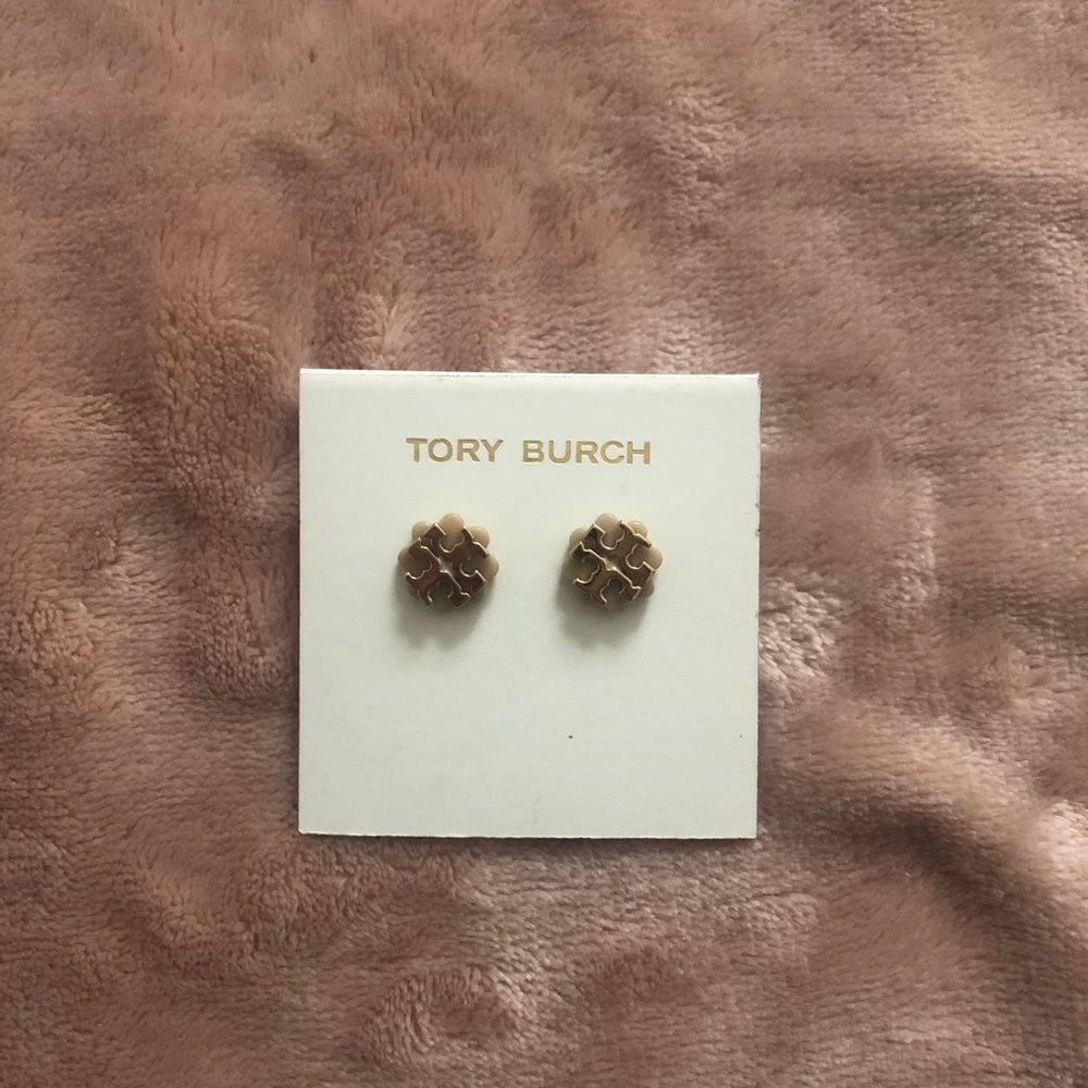 Tory Burch Logo Flower Resin Earrings